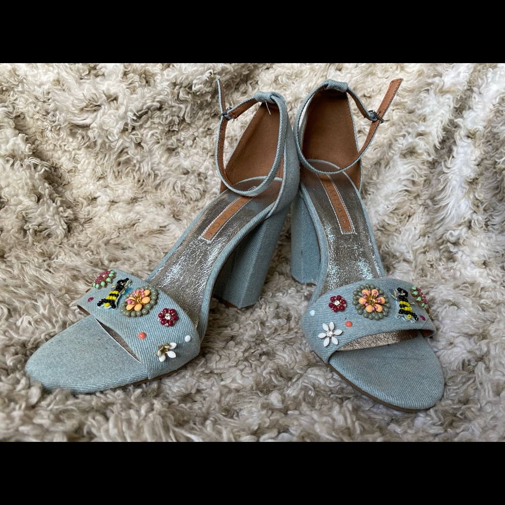 Blue heels with ankle strap